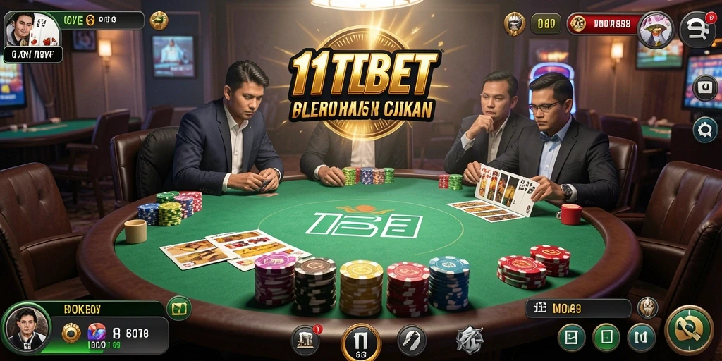 Tampilan gameplay seru di aplikasi Poker 11TBET.