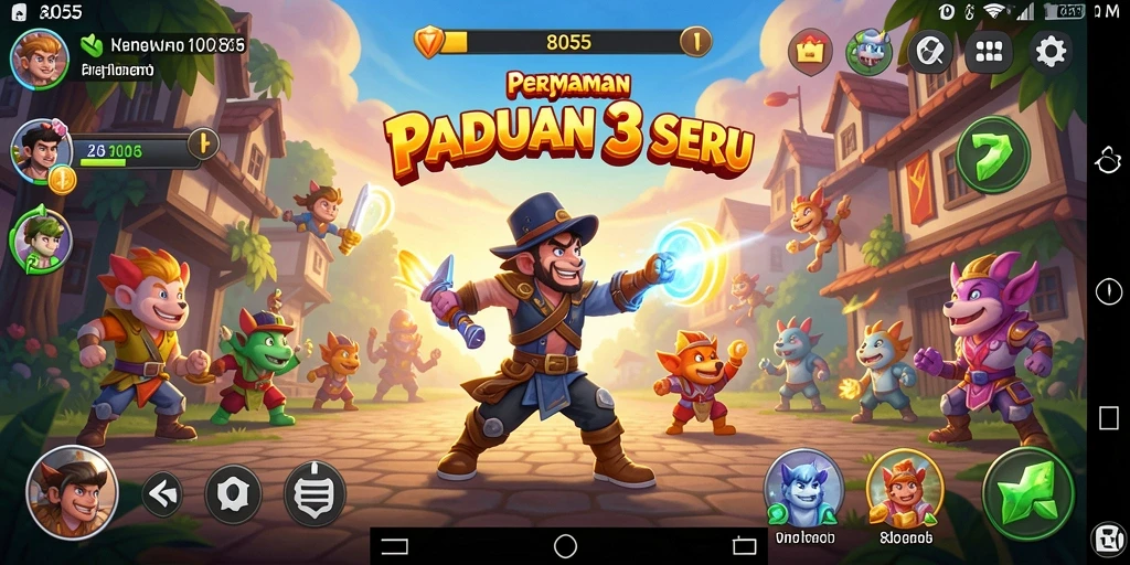 Tangkapan layar gameplay utama 8055 menampilkan aksi Match-3 yang seru.