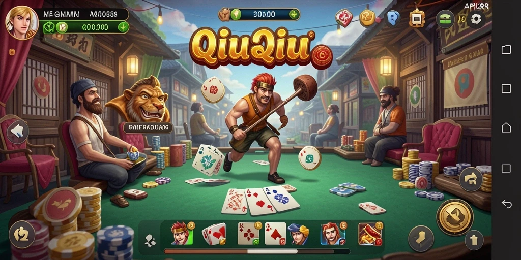 Screenshot gameplay QiuQiu yang menarik dan kompetitif.