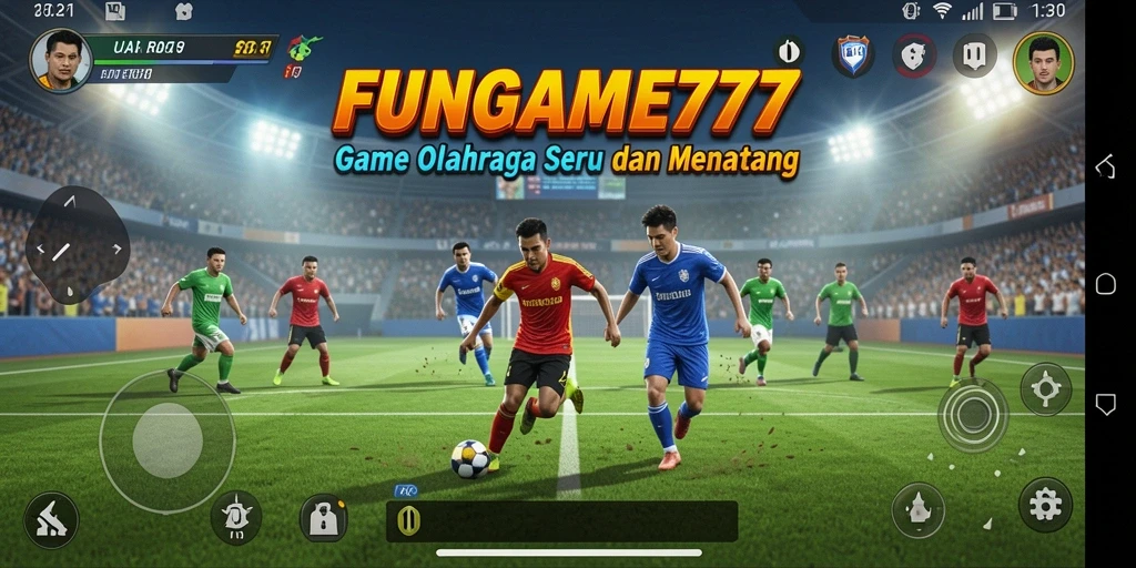 Tangkapan layar gameplay menegangkan dari FUNGAME777 dalam pertandingan olahraga.