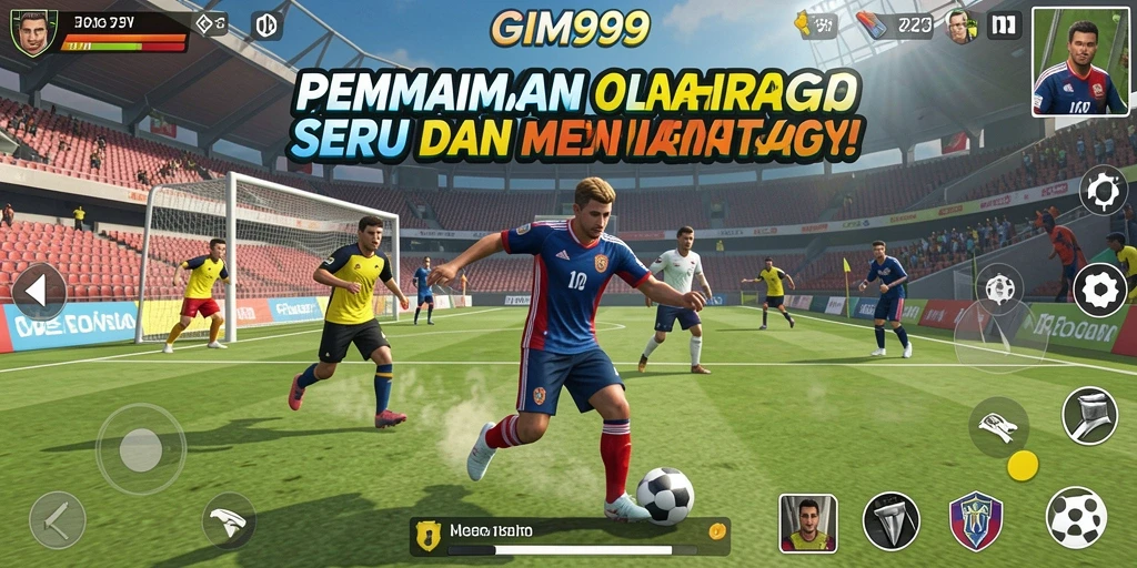 Tangkapan layar GIM999 menampilkan aksi permainan olahraga yang intens.