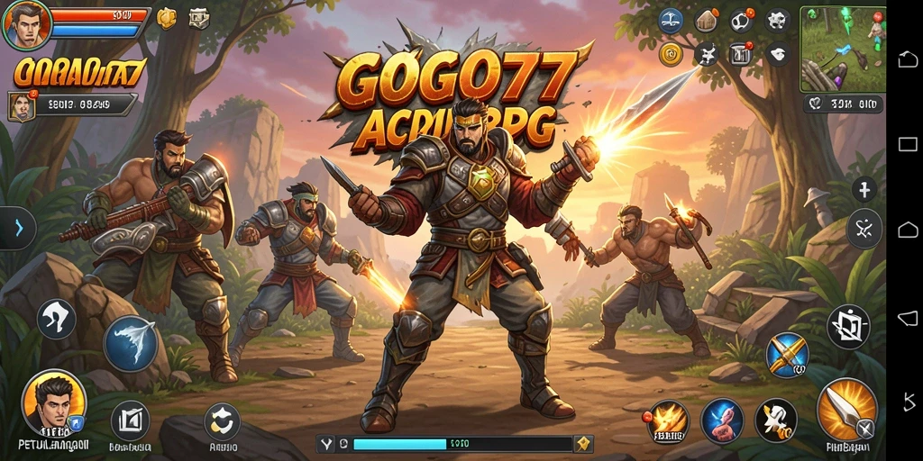 Screenshot GOGO77 menunjukkan aksi pertempuran mendebarkan dalam dunia ARPG.