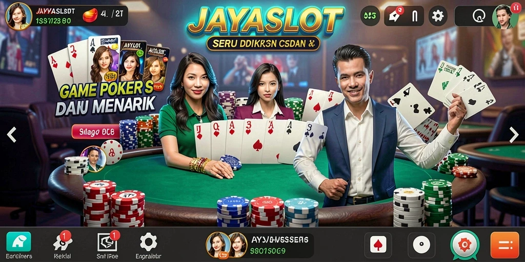 Screenshot utama JAYASLOT menampilkan gameplay poker yang menarik.