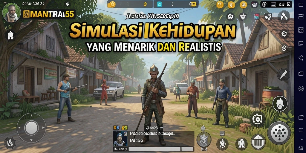 Tampilan gameplay yang menarik dan interaktif dari MANTRA55.