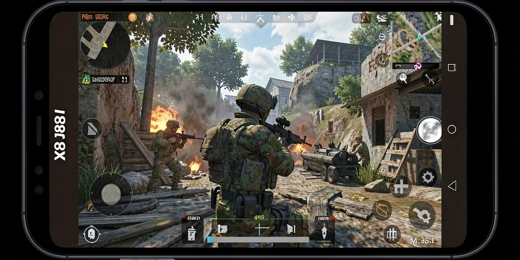 Screenshots menampilkan aksi intens dari gameplay TPS X88.
